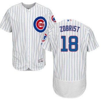 Cubs #18 Ben Zobrist White Flexbase Authentic Collection Stitched MLB Jersey Cubs #18 Ben Zobrist White Flexbase Authentic Collection Stitched MLB Jersey