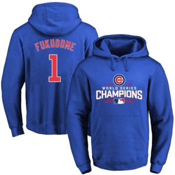 Cubs #1 Kosuke Fukudome Blue 2016 World Series Champions Pullover MLB Hoodie Cubs #1 Kosuke Fukudome Blue 2016 World Series Champions Pullover MLB Hoodie