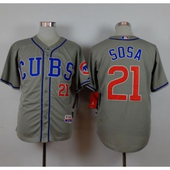 Cubs #21 Sammy Sosa Grey Alternate Road Cool Base Stitched MLB Jersey Cubs #21 Sammy Sosa Grey Alternate Road Cool Base Stitched MLB Jersey