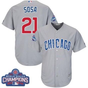 Cubs #21 Sammy Sosa Grey Road 2016 World Series Champions Stitched Youth MLB Jersey Cubs #21 Sammy Sosa Grey Road 2016 World Series Champions Stitched Youth MLB Jersey