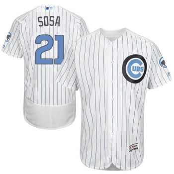 Cubs #21 Sammy Sosa White(Blue Strip) Flexbase Authentic Collection 2016 Father's Day Stitched MLB Jersey Cubs #21 Sammy Sosa White(Blue Strip) Flexbase Authentic Collection 2016 Father's Day Stitched MLB Jersey