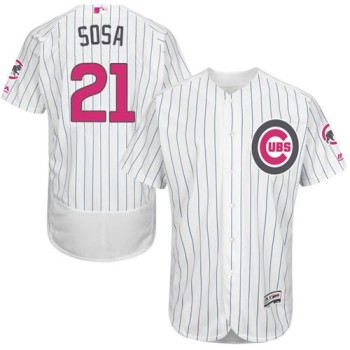 Cubs #21 Sammy Sosa White(Blue Strip) Flexbase Authentic Collection 2016 Mother's Day Stitched MLB Jersey Cubs #21 Sammy Sosa White(Blue Strip) Flexbase Authentic Collection 2016 Mother's Day Stitched MLB Jersey