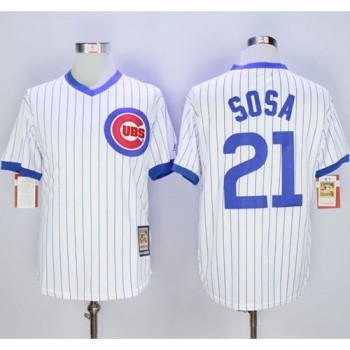 Cubs #21 Sammy Sosa White Strip Home Cooperstown Stitched MLB Jersey Cubs #21 Sammy Sosa White Strip Home Cooperstown Stitched MLB Jersey