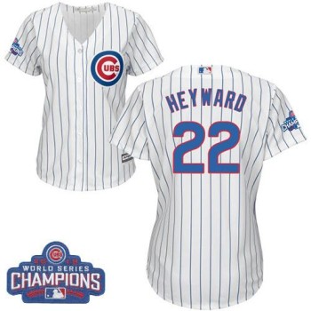 Cubs #22 Jason Heyward White(Blue Strip) Home 2016 World Series Champions Women's Stitched MLB Jersey Cubs #22 Jason Heyward White(Blue Strip) Home 2016 World Series Champions Women's Stitched MLB Jersey