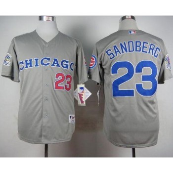 Cubs #23 Ryne Sandberg Grey 1990 Turn Back The Clock Stitched MLB Jersey Cubs #23 Ryne Sandberg Grey 1990 Turn Back The Clock Stitched MLB Jersey