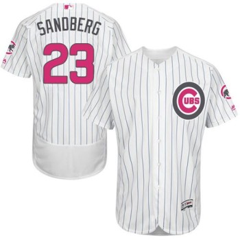 Cubs #23 Ryne Sandberg White(Blue Strip) Flexbase Authentic Collection 2016 Mother's Day Stitched MLB Jersey Cubs #23 Ryne Sandberg White(Blue Strip) Flexbase Authentic Collection 2016 Mother's Day Stitched MLB Jersey