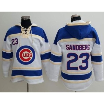 Cubs #23 Ryne Sandberg White Sawyer Hooded Sweatshirt MLB Hoodie Cubs #23 Ryne Sandberg White Sawyer Hooded Sweatshirt MLB Hoodie