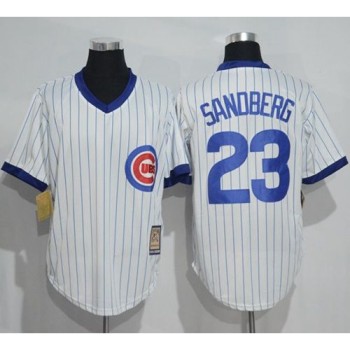 Cubs #23 Ryne Sandberg White Strip Home Cooperstown Stitched MLB Jersey Cubs #23 Ryne Sandberg White Strip Home Cooperstown Stitched MLB Jersey