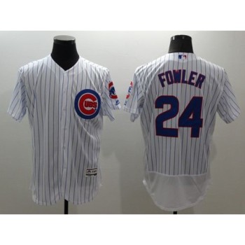 Cubs #24 Dexter Fowler White Flexbase Authentic Collection Stitched MLB Jersey Cubs #24 Dexter Fowler White Flexbase Authentic Collection Stitched MLB Jersey