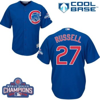 Cubs #27 Addison Russell Blue Alternate 2016 World Series Champions Stitched Youth MLB Jersey Cubs #27 Addison Russell Blue Alternate 2016 World Series Champions Stitched Youth MLB Jersey
