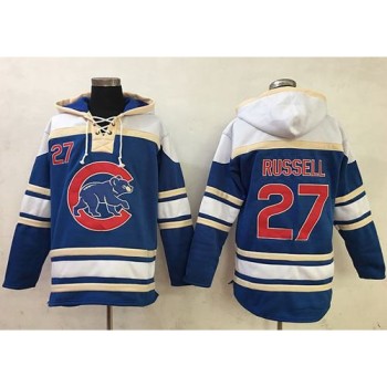 Cubs #27 Addison Russell Blue Sawyer Hooded Sweatshirt MLB Hoodie Cubs #27 Addison Russell Blue Sawyer Hooded Sweatshirt MLB Hoodie