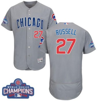 Cubs #27 Addison Russell Grey Flexbase Authentic Collection Road 2016 World Series Champions Stitched MLB Jersey Cubs #27 Addison Russell Grey Flexbase Authentic Collection Road 2016 World Series Champions Stitched MLB Jersey