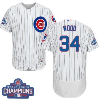 Cubs #34 Kerry Wood White Flexbase Authentic Collection 2016 World Series Champions Stitched MLB Jersey Cubs #34 Kerry Wood White Flexbase Authentic Collection 2016 World Series Champions Stitched MLB Jersey