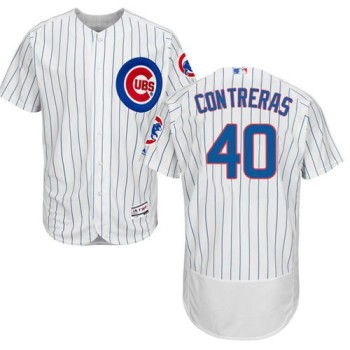 Cubs #40 Willson Contreras White Flexbase Authentic Collection Stitched MLB Jersey Cubs #40 Willson Contreras White Flexbase Authentic Collection Stitched MLB Jersey