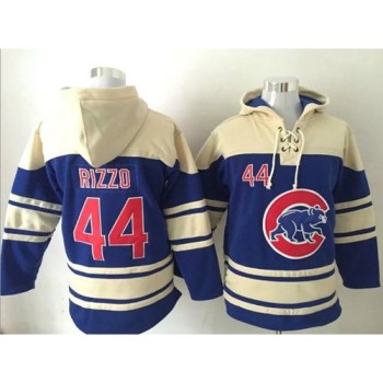 Cubs #44 Anthony Rizzo Blue Sawyer Hooded Sweatshirt MLB Hoodie Cubs #44 Anthony Rizzo Blue Sawyer Hooded Sweatshirt MLB Hoodie