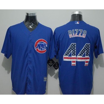 Cubs #44 Anthony Rizzo Blue USA Flag Fashion Stitched MLB Jersey Cubs #44 Anthony Rizzo Blue USA Flag Fashion Stitched MLB Jersey