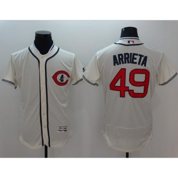 Cubs #49 Jake Arrieta Cream Flexbase Authentic Collection 1929 Turn Back The Clock Stitched MLB Jersey Cubs #49 Jake Arrieta Cream Flexbase Authentic Collection 1929 Turn Back The Clock Stitched MLB Jersey