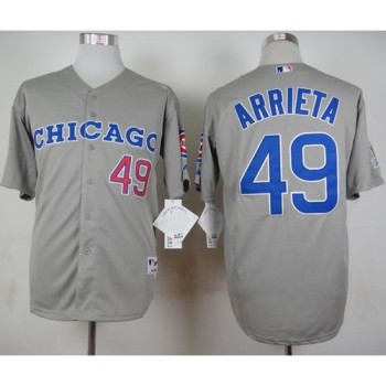 Cubs #49 Jake Arrieta Grey 1990 Turn Back The Clock Stitched MLB Jersey Cubs #49 Jake Arrieta Grey 1990 Turn Back The Clock Stitched MLB Jersey