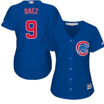 Cubs #9 Javier Baez Blue Alternate Women's Stitched MLB Jersey Cubs #9 Javier Baez Blue Alternate Women's Stitched MLB Jersey