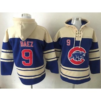 Cubs #9 Javier Baez Blue Sawyer Hooded Sweatshirt MLB Hoodie Cubs #9 Javier Baez Blue Sawyer Hooded Sweatshirt MLB Hoodie