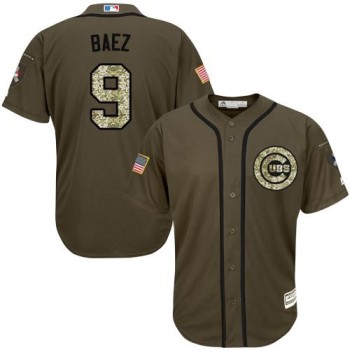 Cubs #9 Javier Baez Green Salute to Service Stitched Youth MLB Jersey Cubs #9 Javier Baez Green Salute to Service Stitched Youth MLB Jersey