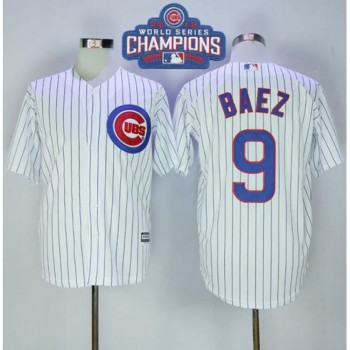 Cubs #9 Javier Baez White(Blue Strip) New Cool Base 2016 World Series Champions Stitched MLB Jersey Cubs #9 Javier Baez White(Blue Strip) New Cool Base 2016 World Series Champions Stitched MLB Jersey
