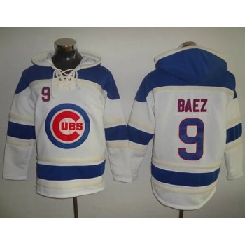 Cubs #9 Javier Baez White Sawyer Hooded Sweatshirt MLB Hoodie Cubs #9 Javier Baez White Sawyer Hooded Sweatshirt MLB Hoodie