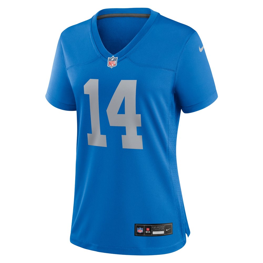 Women's Detroit Lions #14 Amon-Ra St. Brown Blue Alternate Game Jersey Women's Detroit Lions #14 Amon-Ra St. Brown Blue Alternate Game Jersey