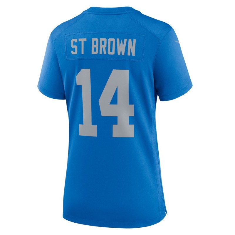 Women's Detroit Lions #14 Amon-Ra St. Brown Blue Alternate Game Jersey Women's Detroit Lions #14 Amon-Ra St. Brown Blue Alternate Game Jersey