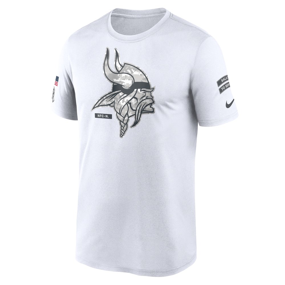 Men's Minnesota Vikings White 2024 Salute To Service Legend Performance T-Shirt Men's Minnesota Vikings White 2024 Salute To Service Legend Performance T-Shirt