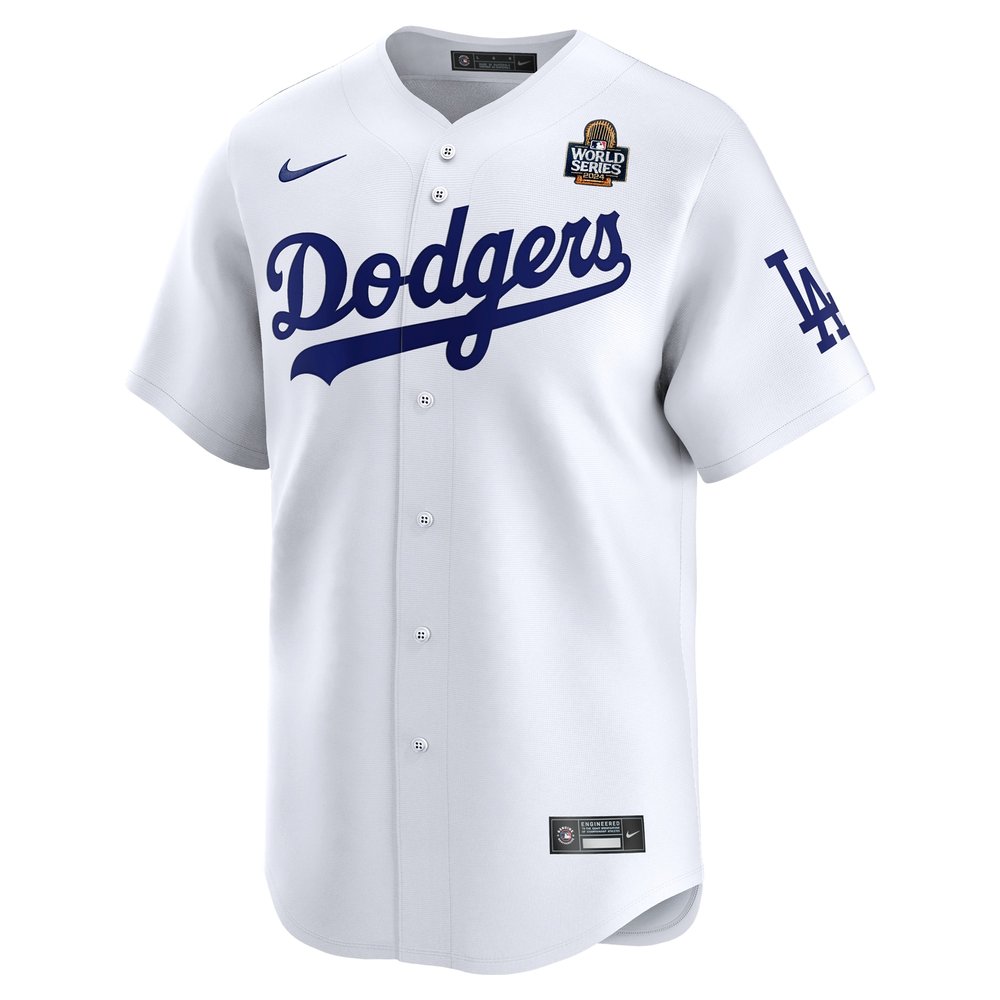 Men's Los Angeles Dodgers White 2024 World Series Home Limited Jersey
