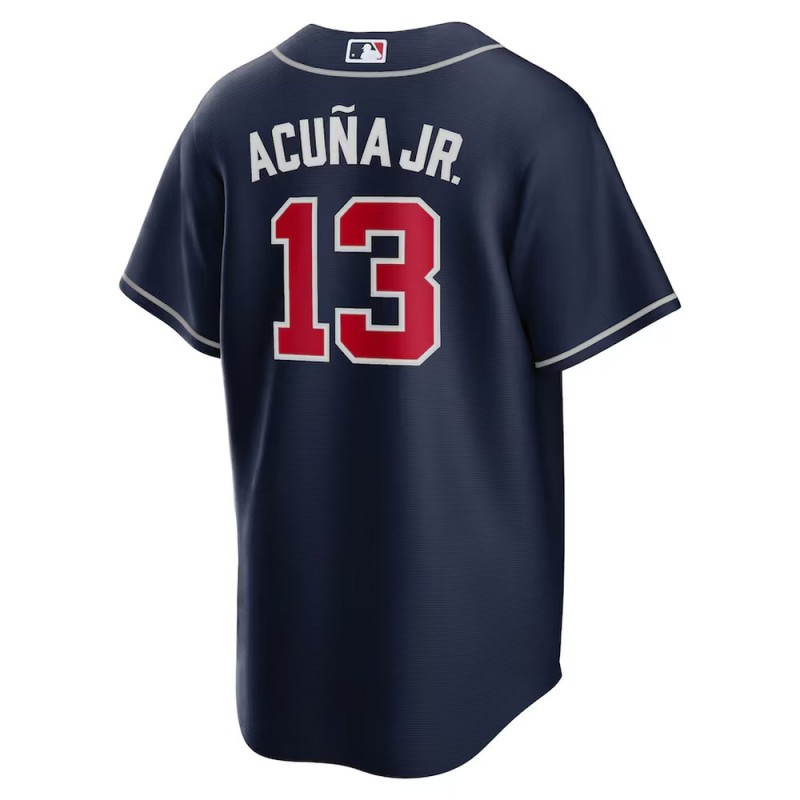 Men's Atlanta Braves #13 Ronald Acuna Jr. Navy Alternate Replica PlayerJersey Men's Atlanta Braves #13 Ronald Acuna Jr. Navy Alternate Replica PlayerJersey