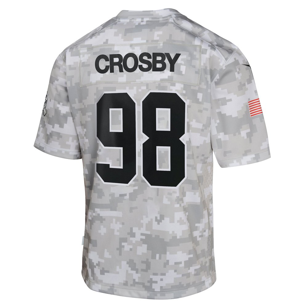 Youth Las Vegas Raiders Maxx Crosby Arctic Camo 2024 Salute to Service Game Jersey Youth Las Vegas Raiders Maxx Crosby Arctic Camo 2024 Salute to Service Game Jersey