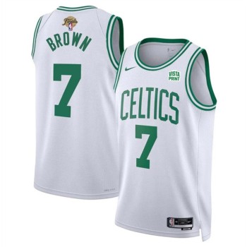 Men's Boston Celtics #7 Jaylen Brown White 2024 Finals Association Edition Stitched Basketball Jersey Men's Boston Celtics #7 Jaylen Brown White 2024 Finals Association Edition Stitched Basketball Jersey