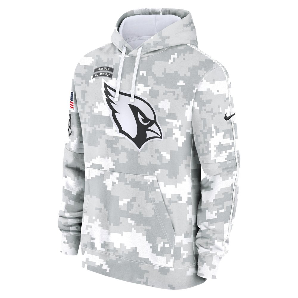 Men's Arizona Cardinals Arctic Camo 2024 Salute to Service Club Fleece Pullover Hoodie
