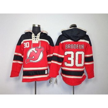 Devils #30 Martin Brodeur Red Sawyer Hooded Sweatshirt Stitched NHL Jersey Devils #30 Martin Brodeur Red Sawyer Hooded Sweatshirt Stitched NHL Jersey