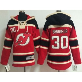 Devils #30 Martin Brodeur Red Sawyer Hooded Sweatshirt Stitched Youth NHL Jersey Devils #30 Martin Brodeur Red Sawyer Hooded Sweatshirt Stitched Youth NHL Jersey