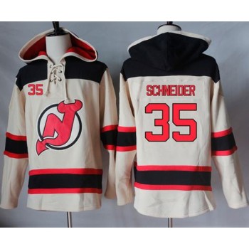 Devils #35 Cory Schneider Cream Sawyer Hooded Sweatshirt Stitched NHL Jersey Devils #35 Cory Schneider Cream Sawyer Hooded Sweatshirt Stitched NHL Jersey