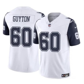 Men's Dallas Cowboys #60 Tyler Guyton White 2024 Draft F.U.S.E Color Rush Limited Stitched Football Jersey Men's Dallas Cowboys #60 Tyler Guyton White 2024 Draft F.U.S.E Color Rush Limited Stitched Football Jersey