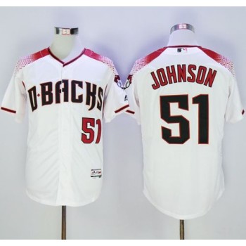 Diamondbacks #51 Randy Johnson White/Brick New Cool Base Stitched MLB Jersey Diamondbacks #51 Randy Johnson White/Brick New Cool Base Stitched MLB Jersey