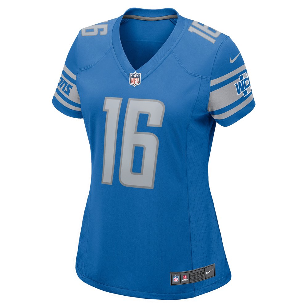 Women's Detroit Lions #16 Jared Goff Blue Player Game Jersey Women's Detroit Lions #16 Jared Goff Blue Player Game Jersey
