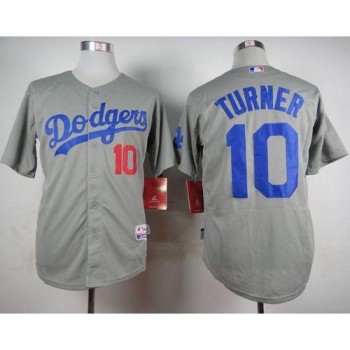 Dodgers #10 Justin Turner Grey Cool Base Stitched MLB Jersey Dodgers #10 Justin Turner Grey Cool Base Stitched MLB Jersey