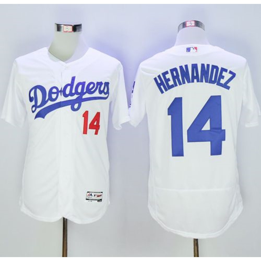 Dodgers #14 Enrique Hernandez White Flexbase Authentic Collection Stitched MLB Jersey