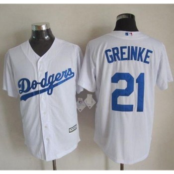 Dodgers #21 Zack Greinke White New Cool Base Stitched MLB Jersey Dodgers #21 Zack Greinke White New Cool Base Stitched MLB Jersey