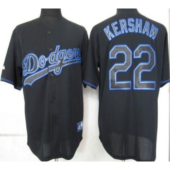 Dodgers #22 Clayton Kershaw Black Fashion Stitched MLB Jersey Dodgers #22 Clayton Kershaw Black Fashion Stitched MLB Jersey
