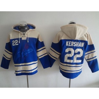 Dodgers #22 Clayton Kershaw Blue Sawyer Hooded Sweatshirt MLB Hoodie Dodgers #22 Clayton Kershaw Blue Sawyer Hooded Sweatshirt MLB Hoodie