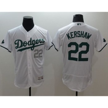 Dodgers #22 Clayton Kershaw White Celtic Flexbase Authentic Collection Stitched MLB Jersey Dodgers #22 Clayton Kershaw White Celtic Flexbase Authentic Collection Stitched MLB Jersey
