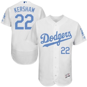 Dodgers #22 Clayton Kershaw White Flexbase Authentic Collection 2016 Father's Day Stitched MLB Jersey Dodgers #22 Clayton Kershaw White Flexbase Authentic Collection 2016 Father's Day Stitched MLB Jersey