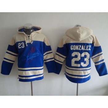 Dodgers #23 Adrian Gonzalez Blue Sawyer Hooded Sweatshirt MLB Hoodie Dodgers #23 Adrian Gonzalez Blue Sawyer Hooded Sweatshirt MLB Hoodie