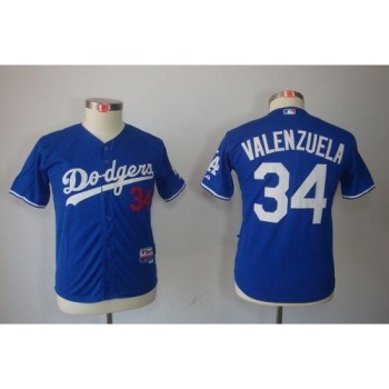 Dodgers #34 Fernando Valenzuela Blue Cool Base Stitched Youth MLB Jersey Dodgers #34 Fernando Valenzuela Blue Cool Base Stitched Youth MLB Jersey